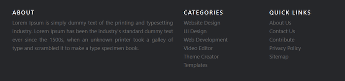 simple footer
